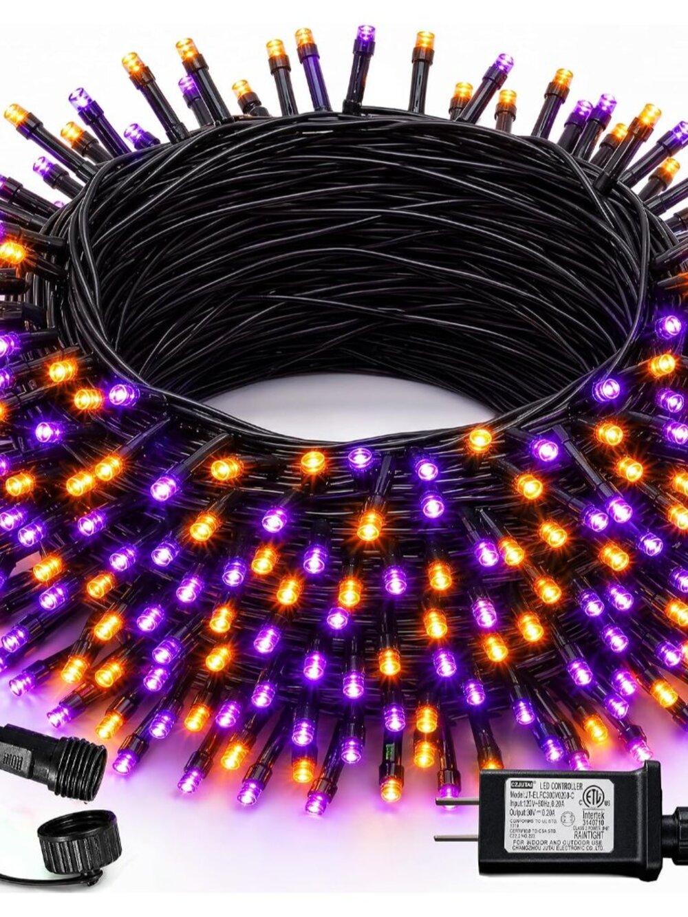 Halloween 300 LED String Lights, 100FT String Lights with 8 Lighting Modes, Hall